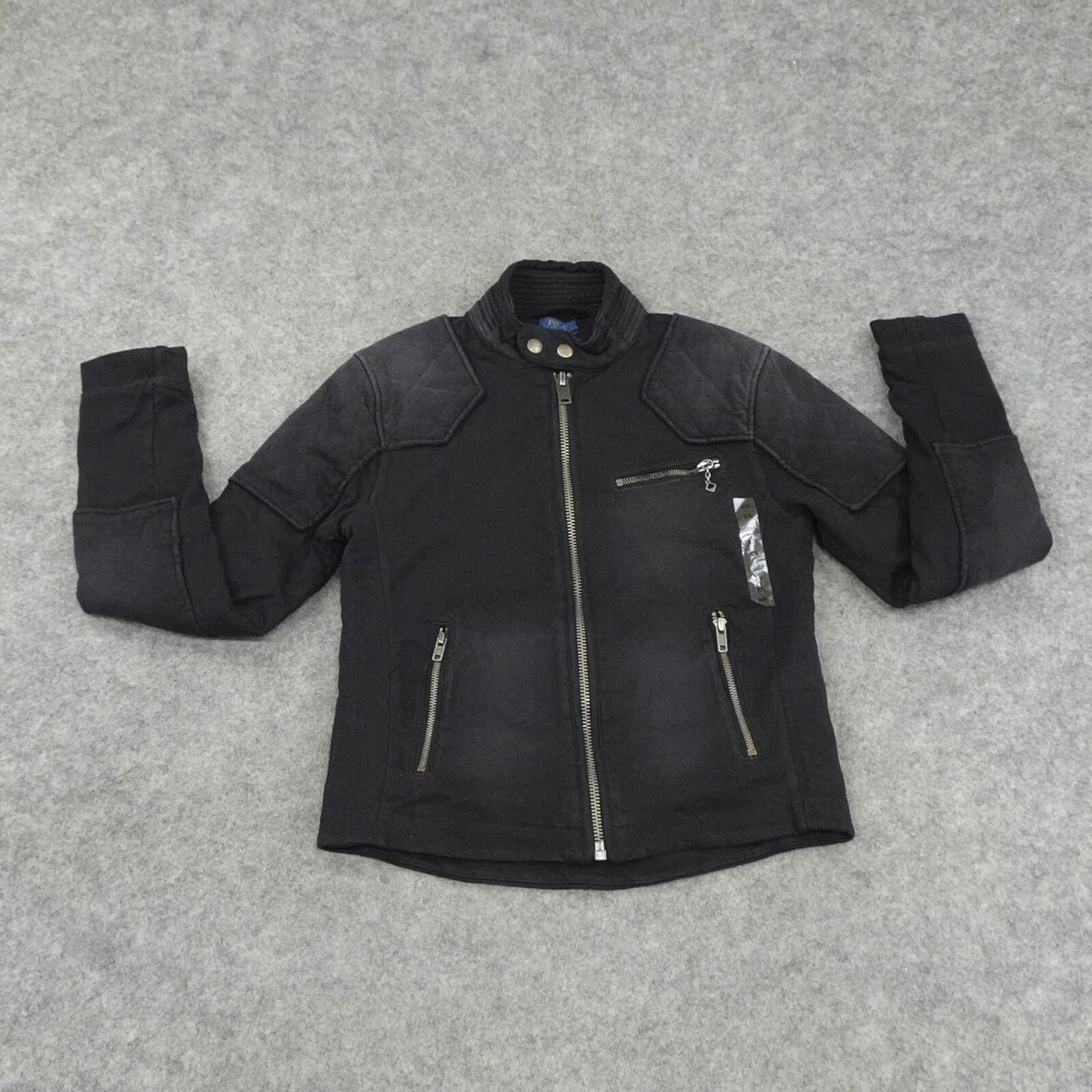 Polo Ralph Lauren Jacket Womens XS Black Quilted Cotton Zip Front